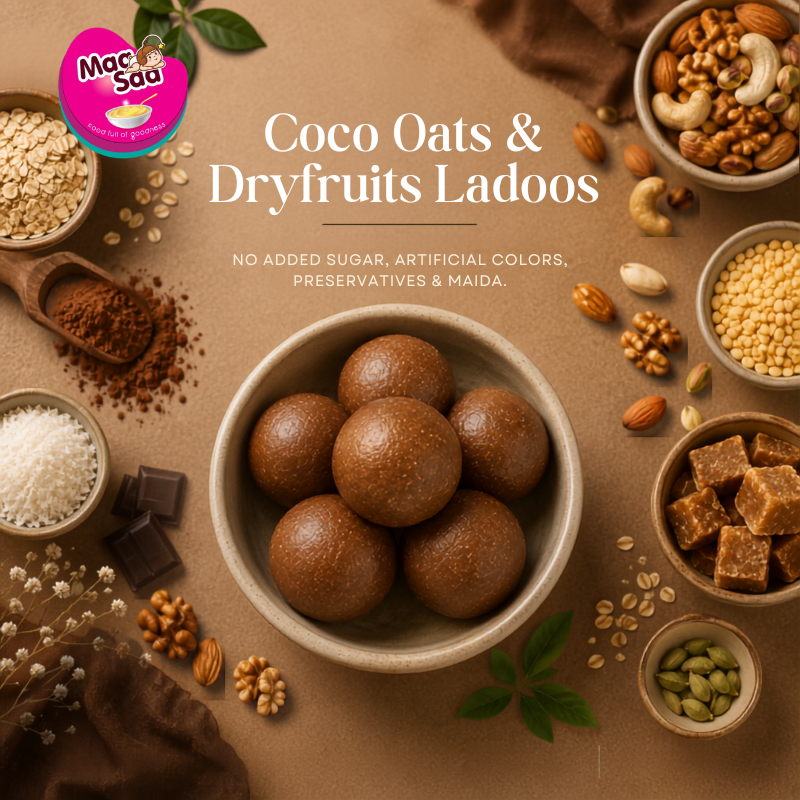 Coco Oats & Dry Fruits Ladoos