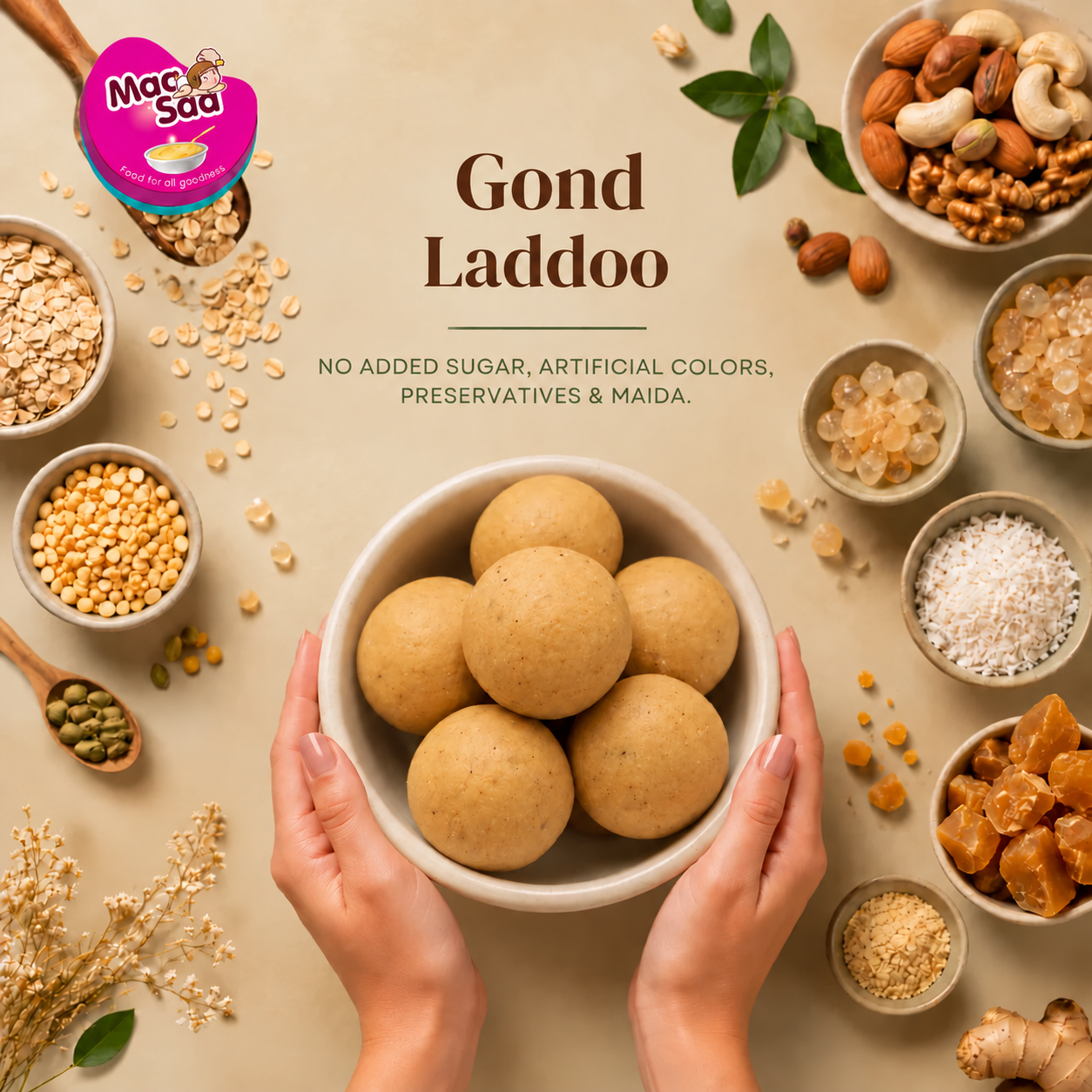 Gond Oats & Dry Fruits Ladoos